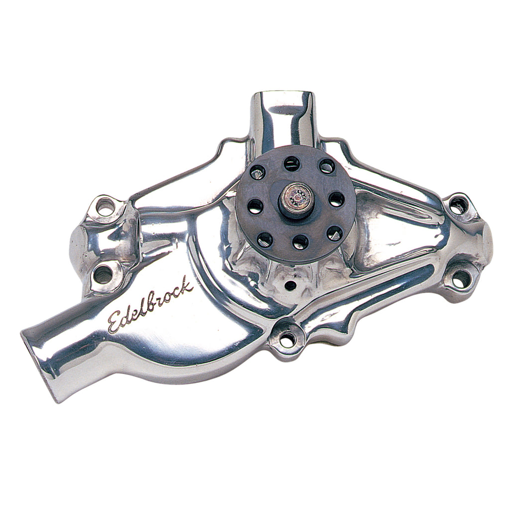 Edelbrock 8820 Water Pump for Small-Block Chevy in Polished Finish (Short) for Select Chevrolet Bel Air, Chevrolet Biscayne, Chevrolet Blazer, Chevrolet Brookwood, Chevrolet C10 Pickup, Chevrolet C10 Suburban, Chevrolet C20 Pickup, Chevrolet C20