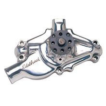 Load image into Gallery viewer, Edelbrock 8820 Water Pump for Small-Block Chevy in Polished Finish (Short) for Select Chevrolet Bel Air, Chevrolet Biscayne, Chevrolet Blazer, Chevrolet Brookwood, Chevrolet C10 Pickup, Chevrolet C10 Suburban, Chevrolet C20 Pickup, Chevrolet C20