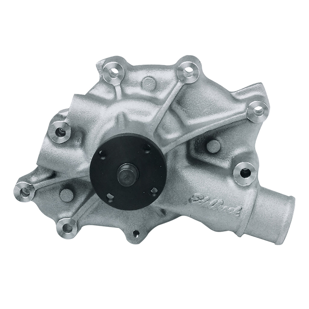 Edelbrock 8840 Water Pump Ford 5.0 V8 Reverse Rotation in Satin Finish for Select Ford Bronco, Ford Country Squire, Ford E-150 Econoline, Ford E-150 Econoline Club Wagon, Ford E-250 Econoline, Ford F-150, Ford F-250, Ford LTD, Ford LTD Crown Victoria,