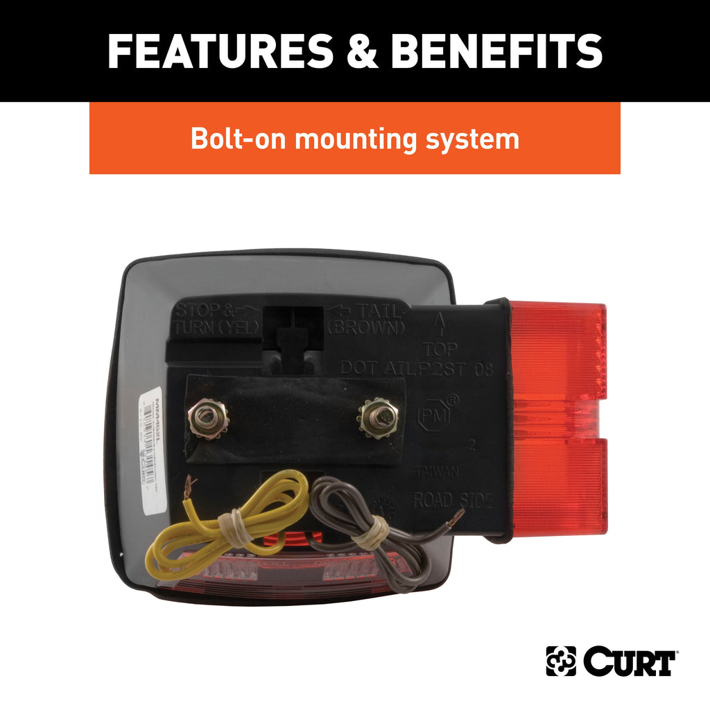 CURT 53453 Submersible Driver-Side Combination Trailer Light - Truck Part Superstore