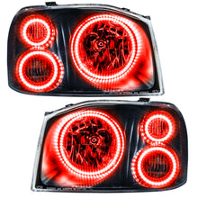 Load image into Gallery viewer, 01-04-Nissan-Frontier-Pre-Assembled-Led-Halo-Headlights---(WTriple-Halos)--Red