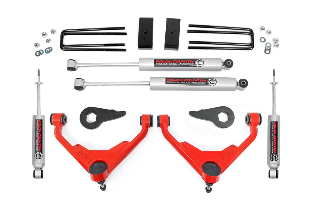 Rough Country 859830RED Suspension Lift Kit w/Shocks for Select Chevrolet Silverado 2500, Chevrolet Silverado HD, Chevrolet Suburban 2500, GMC Sierra 2500, GMC Sierra HD, GMC Yukon XL