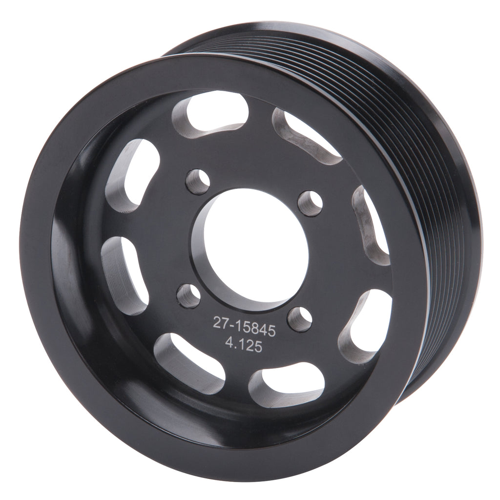 Edelbrock 15845 4.125" 10-Rib E-Force S/C Pulley in Black Finish for Enforcer Systems