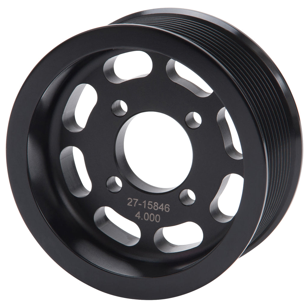 Edelbrock 15846 4" 10-Rib E-Force S/C Pulley in Black Finish for Enforcer Systems