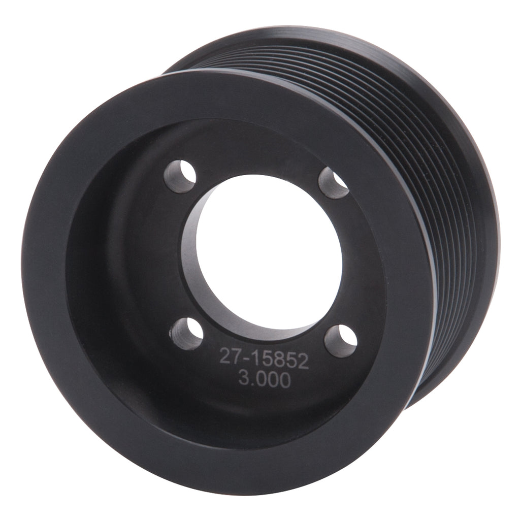 Edelbrock 15852 3.00" 10-Rib E-Force S/C Pulley in Black Finish for Enforcer Systems