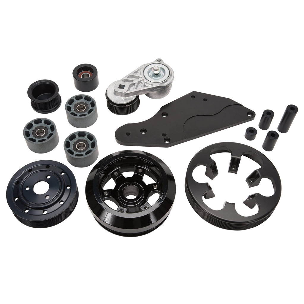 Edelbrock 15879 E-Force 8-Rib Belt Drive Upgrade Kit for Ford Coyote 5.0L Engines for Select Ford F-150, Ford Lobo, Ford Mustang