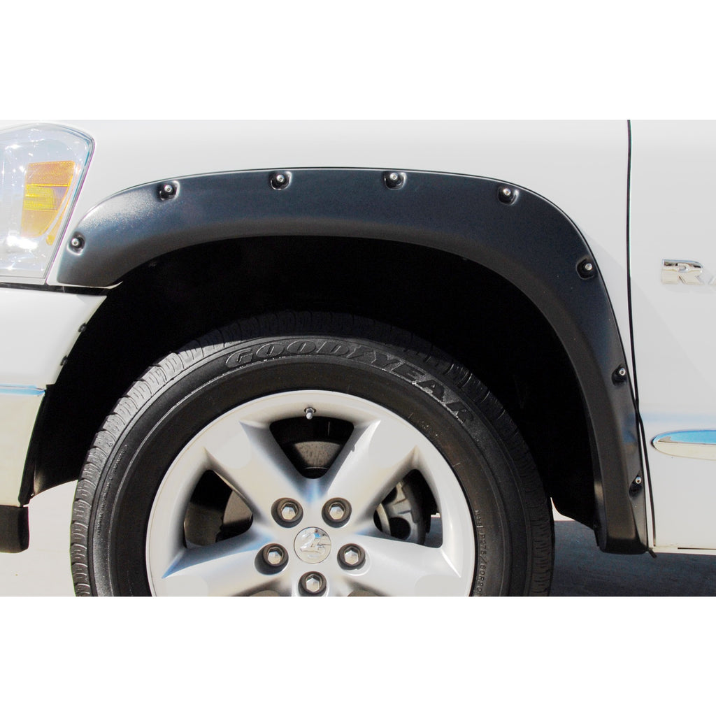 02-08-Dodge-Ram-1500-Rx-Rivet-Style-Smooth-Elite-Series-Fender-Flares---Black-(2-Pc.)