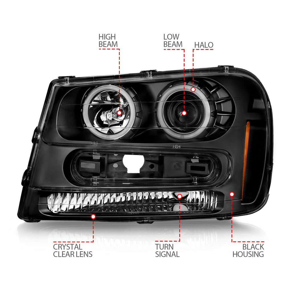 02-09-Chevrolet-Trailblazer-(Will-Not-Fit-06-09-Lt)-Projector-Headlights-WHalo-Black-Housing