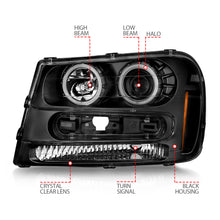 Load image into Gallery viewer, 02-09-Chevrolet-Trailblazer-(Will-Not-Fit-06-09-Lt)-Projector-Headlights-WHalo-Black-Housing