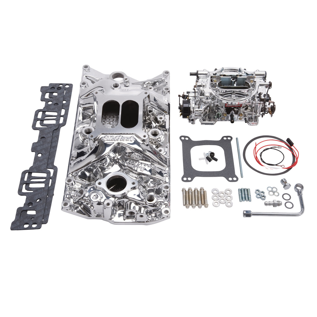 Edelbrock 20284 Engine Intake Manifold / Carburetor Kit for Select Chevrolet Avalanche, Chevrolet Avalanche 1500, Chevrolet C1500, Chevrolet C1500 Suburban, Chevrolet C2500, Chevrolet C2500 Suburban, Chevrolet C3500, Chevrolet Caprice, Chevrolet Cargo