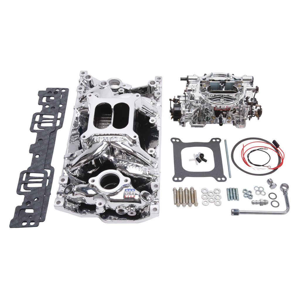 Edelbrock 20294 Engine Intake Manifold / Carburetor Kit for Select Chevrolet Avalanche, Chevrolet Avalanche 1500, Chevrolet C1500, Chevrolet C1500 Suburban, Chevrolet C2500, Chevrolet C2500 Suburban, Chevrolet C3500, Chevrolet Caprice, Chevrolet Cargo