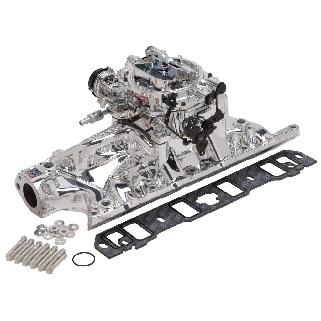 Edelbrock 20324 Engine Intake Manifold / Carburetor Kit for Select Ford 300, Ford B-100, Ford B-150, Ford B-200, Ford B-200 Panel, Ford Bronco, Ford Cougar, Ford Country Sedan, Ford Country Squire, Ford Crown Victoria, Ford Custom, Ford Custom 500, Ford