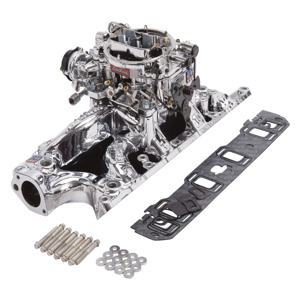 Edelbrock 20334 Engine Intake Manifold / Carburetor Kit for Select Ford 300, Ford B-100, Ford B-150, Ford B-200, Ford B-200 Panel, Ford Bronco, Ford Cougar, Ford Country Sedan, Ford Country Squire, Ford Crown Victoria, Ford Custom, Ford Custom 500, Ford