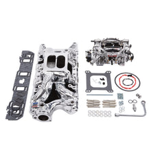 Load image into Gallery viewer, Edelbrock 20334 Engine Intake Manifold / Carburetor Kit for Select Ford 300, Ford B-100, Ford B-150, Ford B-200, Ford B-200 Panel, Ford Bronco, Ford Cougar, Ford Country Sedan, Ford Country Squire, Ford Crown Victoria, Ford Custom, Ford Custom 500, Ford