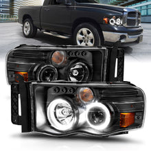 Load image into Gallery viewer, 0205-Ram-1500-0305-Ram-25003500-Projector-Headlights-W-Halo-Black-Clear-Amb
