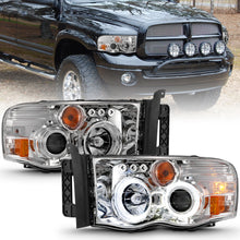 Load image into Gallery viewer, 0205-Ram-1500-0305-Ram-25003500-Projector-Headlights-W-Halo-Chrome-Clear-Am