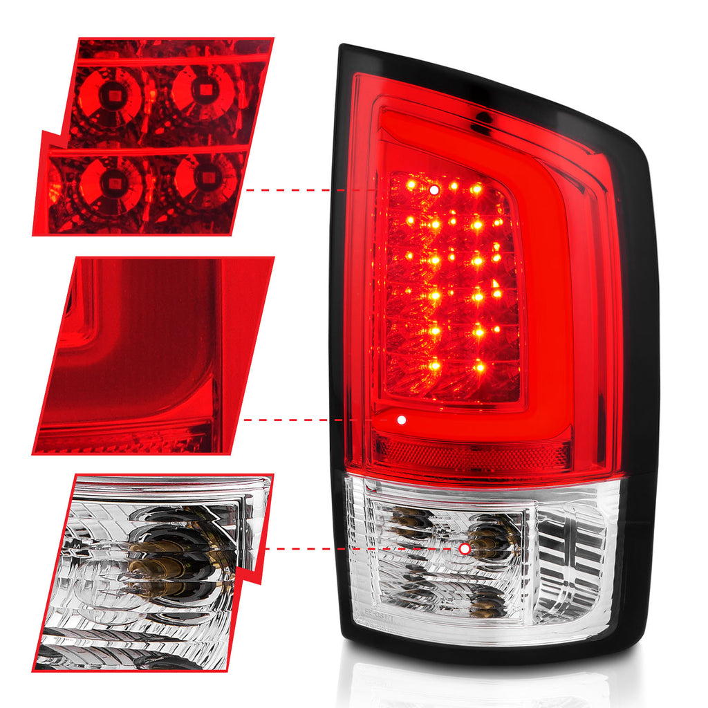 0206-Ram-15000306-25003500-Led-Tail-Lights-WLight-RedClear-Lens