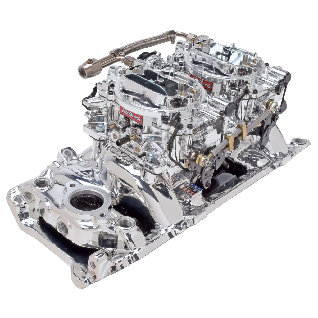 Edelbrock 20654 Engine Intake Manifold / Carburetor Kit for Select Chevrolet B60, Chevrolet B7, Chevrolet Bel Air, Chevrolet Biscayne, Chevrolet Blazer, Chevrolet Brookwood, Chevrolet C10, Chevrolet C10 Pickup, Chevrolet C10 Suburban, Chevrolet C1500,