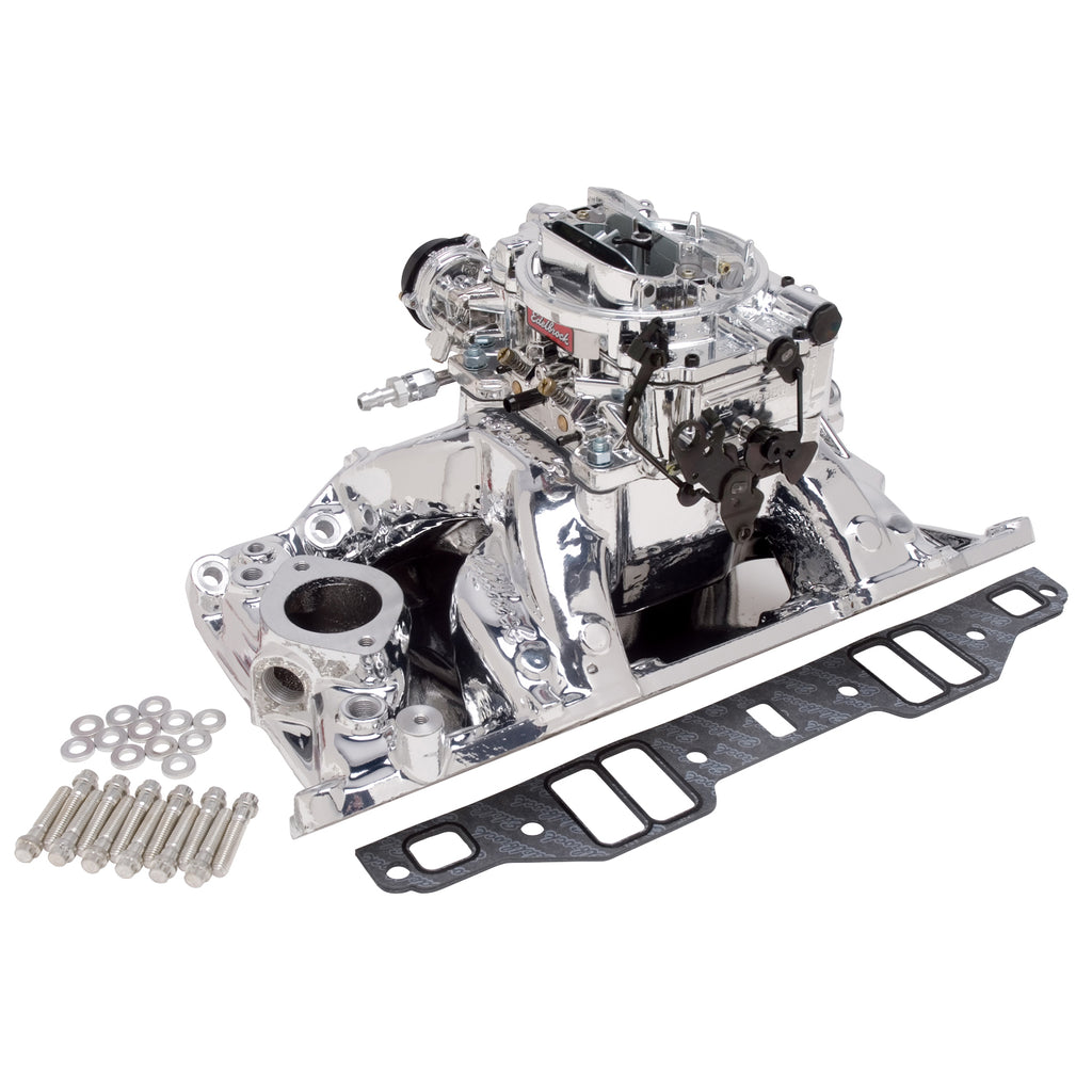 Edelbrock 20754 Engine Intake Manifold / Carburetor Kit for Select Chrysler Cordoba, Chrysler LeBaron, Chrysler New Yorker, Chrysler Newport, Chrysler Town & Country, Chrysler Valiant