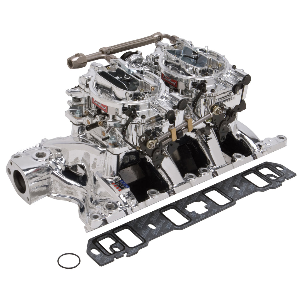Edelbrock 20854 Engine Intake Manifold / Carburetor Kit for Select Ford Bronco, Ford Country Sedan, Ford Country Squire, Ford Custom, Ford Custom 500, Ford E-100 Econoline, Ford E-100 Econoline Club Wagon, Ford E-150 Econoline, Ford E-150 Econoline Club