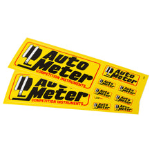 Load image into Gallery viewer, AutoMeter 0208 DECAL SHEET, MINI-ASSORTED, YELLOW, 'COMPETITION INSTRUMENTS'