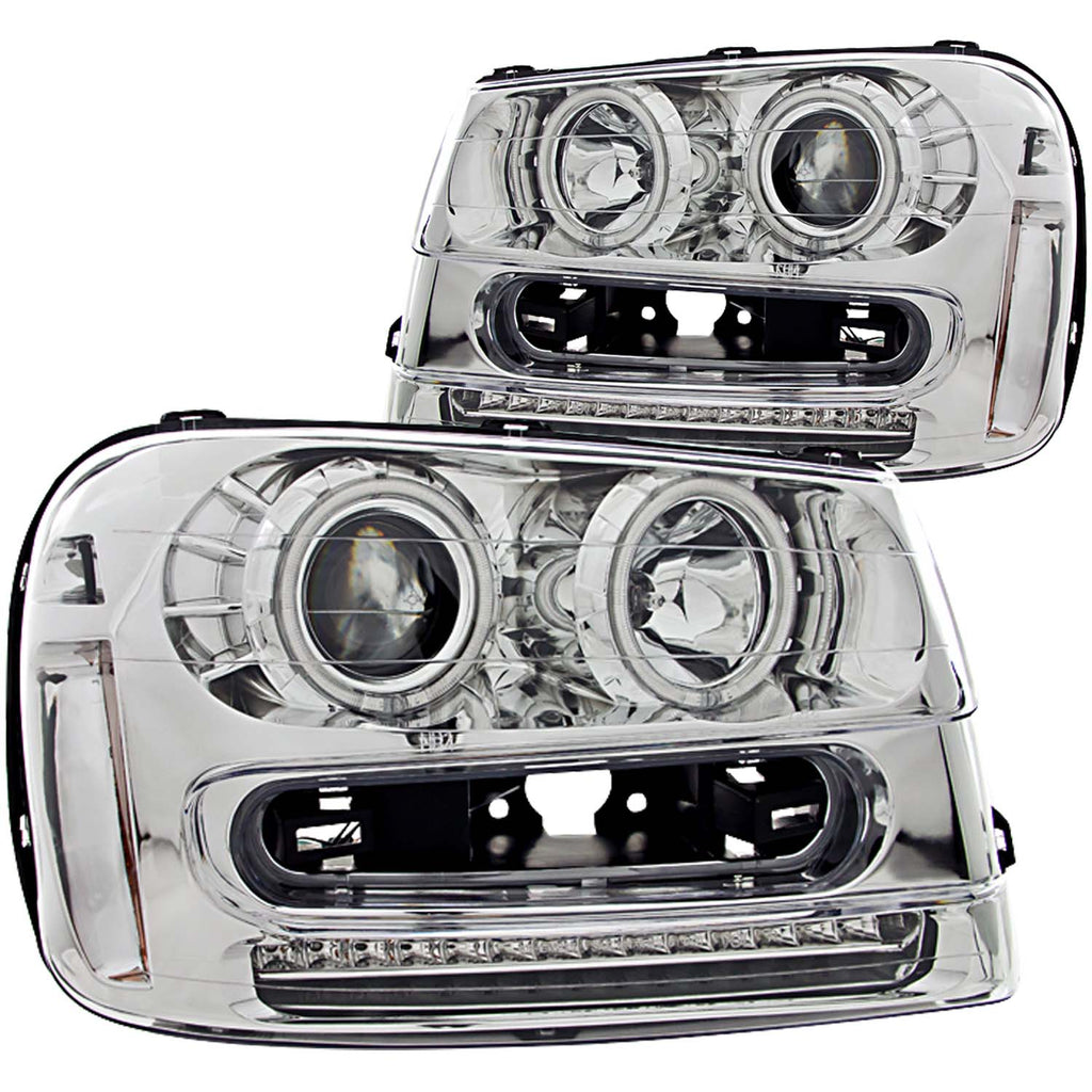 0209-Trailblazer-Headlights-Chrome-Projectors-WHalos(Ccfl)DriverPassenger