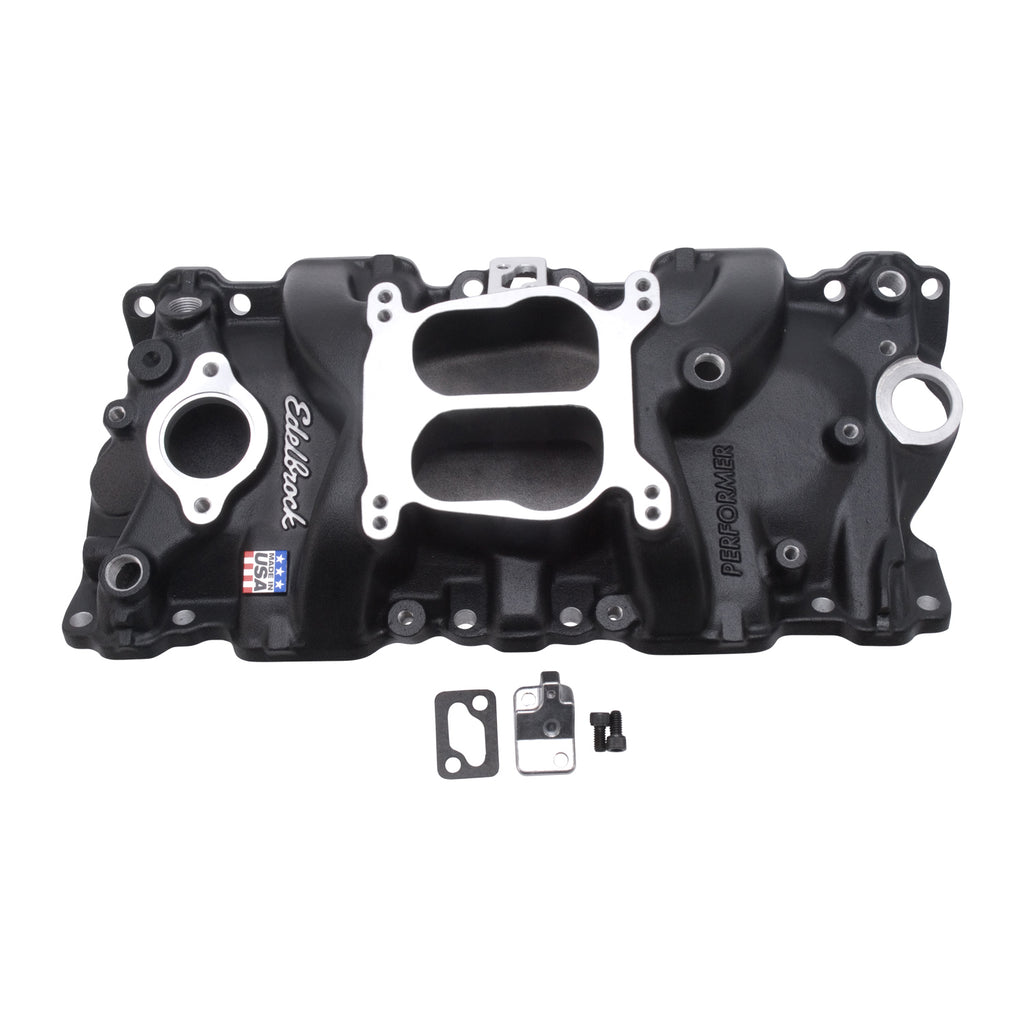 Edelbrock 21043 Performer Smal Block Chevy 1987-95 Intake Manifold for Select Avanti II, Buick Regal, Excalibur Phaeton, GMC G3500