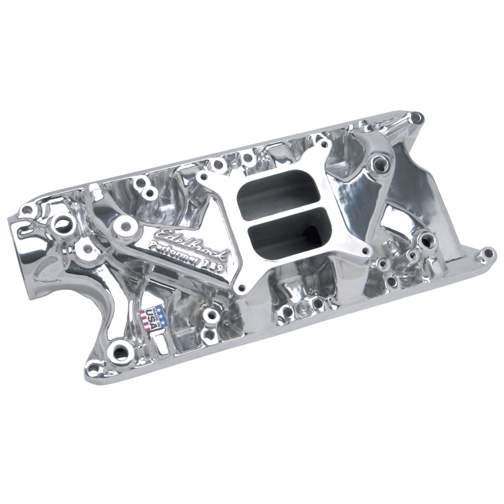 Edelbrock 21211 Performer Small Block Ford Intake Manifold for Select AC Shelby Cobra, DeTomaso Mangusta, Ford 300, Ford Bronco, Ford Country Sedan, Ford Country Squire, Ford Custom, Ford Custom 500, Ford E-100 Econoline, Ford E-100 Econoline Club Wagon,