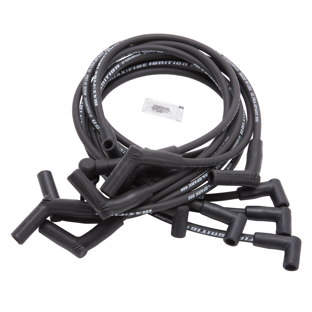 Edelbrock 22704 Max-Fire Engine Specific (Ultra-Spark 50) High Performance Spark Plug Wire Set for Select DeTomaso Pantera, Ford Bronco, Ford Country Squire, Ford E-100 Econoline, Ford E-100 Econoline Club Wagon, Ford E-150 Econoline, Ford E-150