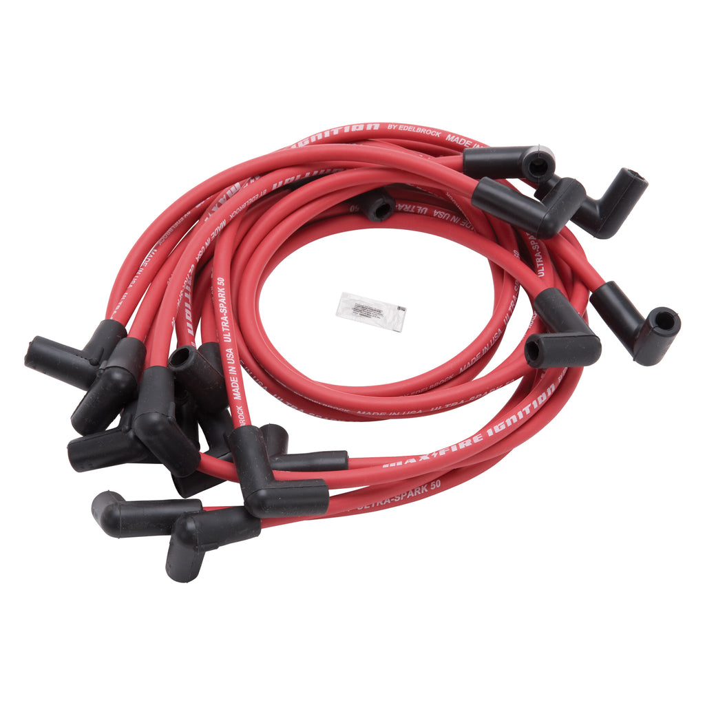 Edelbrock 22712 Max-Fire Engine Specific (Ultra-Spark 50) High Performance Spark Plug Wire Set for Select Buick Century, Buick Regal, Buick Skylark, Checker Marathon, Chevrolet Bel Air, Chevrolet C10, Chevrolet C10 Suburban, Chevrolet C20, Chevrolet C20