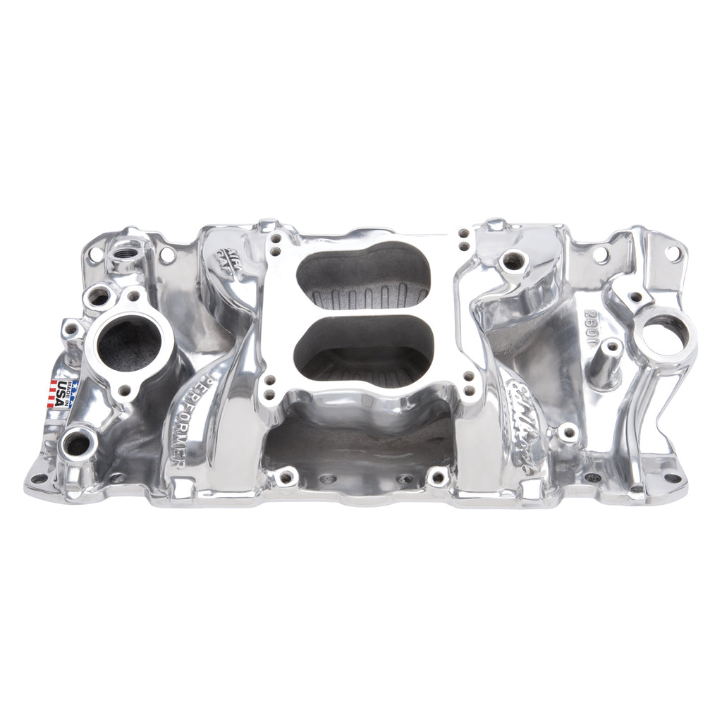 Edelbrock 26011 Performer Air-Gap Small Block Chevy Intake Manifold for Select Avanti II, Buick Century, Buick LeSabre, Buick Regal, Buick Skylark, Checker Aerobus, Checker Deluxe, Checker Marathon, Checker Taxicab, Chevrolet 3B, Chevrolet 3C, Chevrolet
