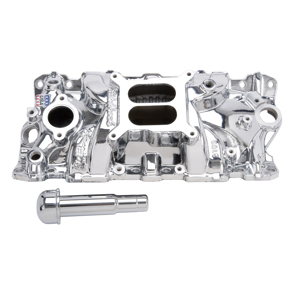 Edelbrock 27034 Engine Intake Manifold for Select Avanti II, Buick Century, Buick LeSabre, Buick Regal, Buick Skylark, Checker Aerobus, Checker Deluxe, Checker Marathon, Checker Taxicab, Chevrolet 3B, Chevrolet 3C, Chevrolet 3D, Chevrolet 3E, Chevrolet