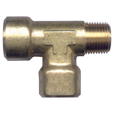 Fairview 107-B Brass Tee - 1/4 FPT x 1/4 MPT x 1/4 FPT