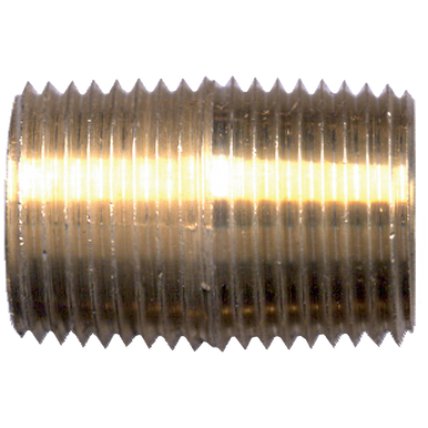 Fairview 112-B Brass Close Nipple - 1/4 MPT