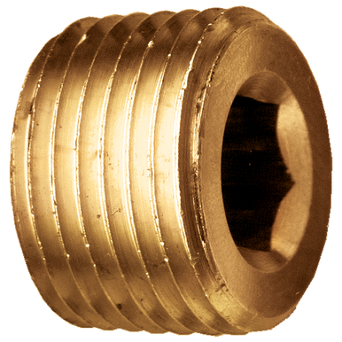 Fairview 118-A Brass Plug Hex Sunk - 1/8 MPT