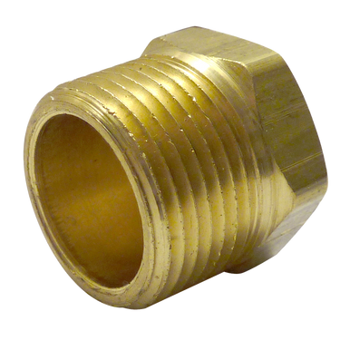 Fairview 121-C Brass Plug Hex Head - 3/8 MPT