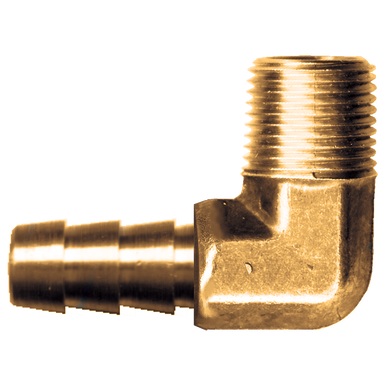 Fairview 139-4C Brass 90º Elbow Hose Barb - 1/4 x 3/8 MPT