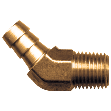 Fairview 140-5A Brass 45º Elbow Hose Barb - 5/16 x 1/8 MPT