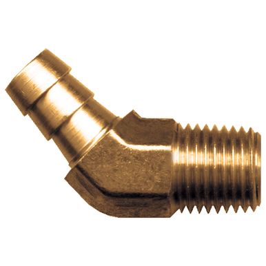 Fairview 140-6A Brass 45º Elbow Hose Barb 3/8 X 1/8 Male NPT