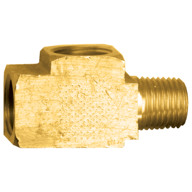 Fairview 151-6B Brass Inv. Flare Tee - 3/8 x 1/4 MPT x 3/8