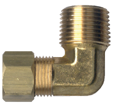 Fairview 69-7B Brass Compression 90º Elbow 7/16 X 1/4 Male NPT