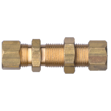 Load image into Gallery viewer, Fairview 77-4 Brass Compression Bulkhead Union - 1/4
