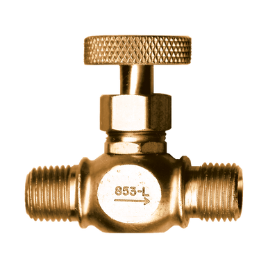 Fairview 854-L CSA Needle Valve Rvrs Flow - 9/16-18LH x 1/4 MPT