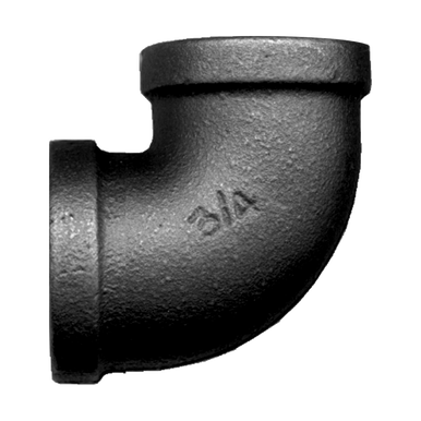 Fairview BI-100-J Black Iron 90º Elbow 1-1/4 Female NPT