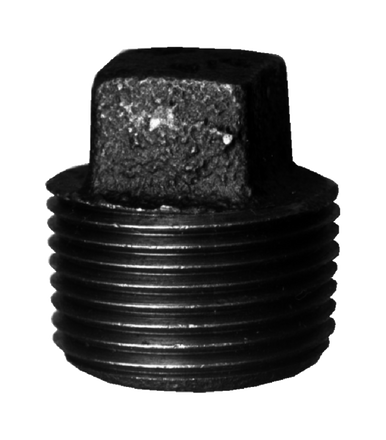 Fairview BI-109-E Black Iron Square Head Plug - 3/4 MPT