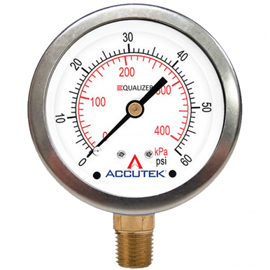 Fairview PG-60ZRSD25 0-60PSI Equalizer Gauge 2.5In Face 1/4 Male NPT Stem