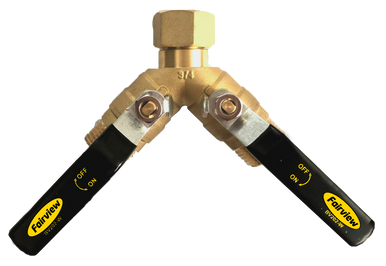 Fairview BV202-W Ball Valve Y Splitter Fem Ght X Male Garden Hose