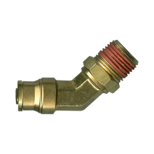 Load image into Gallery viewer, Fairview PC1474SW-6D DOT Push-To-Connect 45º Elbow 3/8 X 1/2 Male NPT Swivel