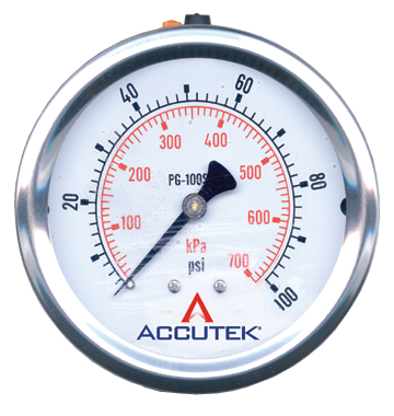 Fairview PG-100CG25 0-100PSI Liquid Gauge - 2.5in Face - 1/4 MPT CBM