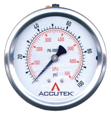Fairview PG-60CG25 0-60PSI Liquid Gauge 2.5In Face 1/4 Male NPT Cbm